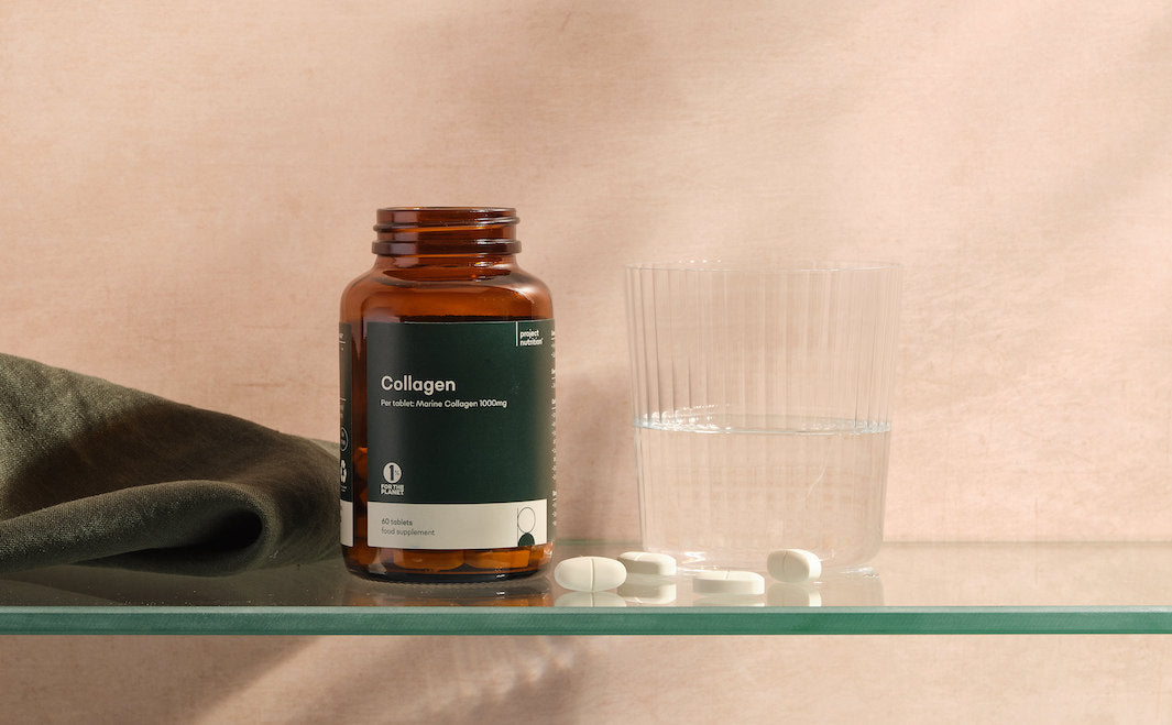 Peptan marine collagen tablets for hair, skin and nails and bone and joint health.
