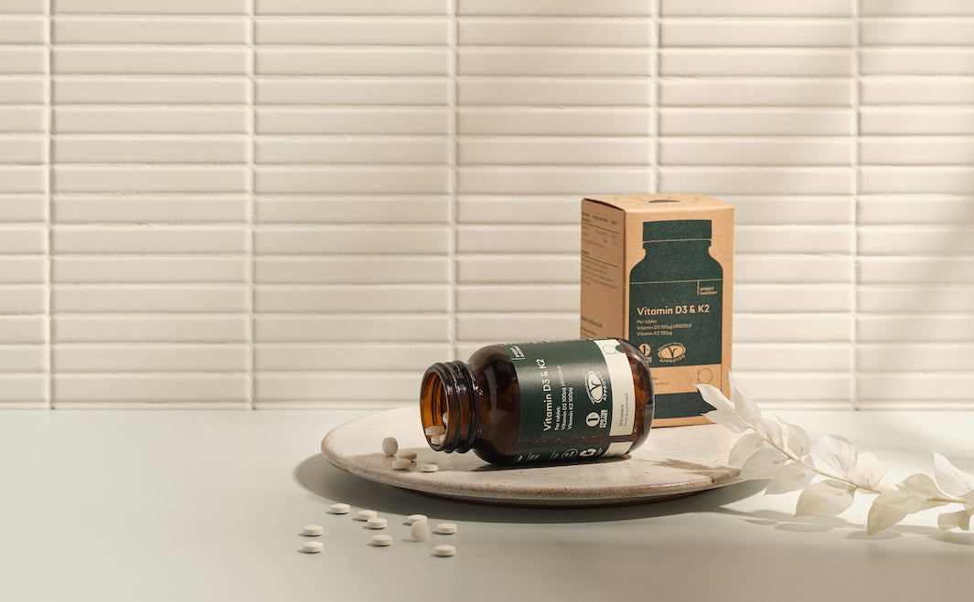 Vitamin D3 and K2 tablets for immune support and bone and joint health
